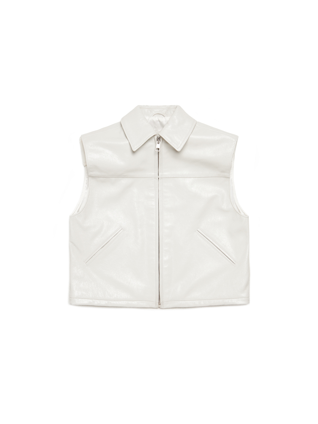 LEATHER VEST - WHITE