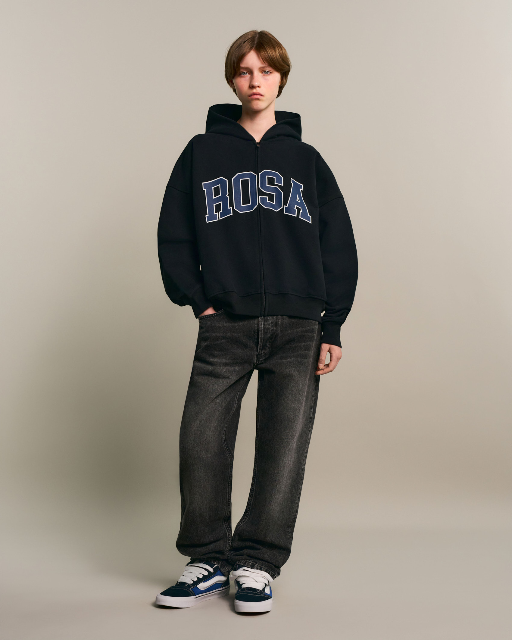 COLLEGE-ROSA ZIP HOODIE