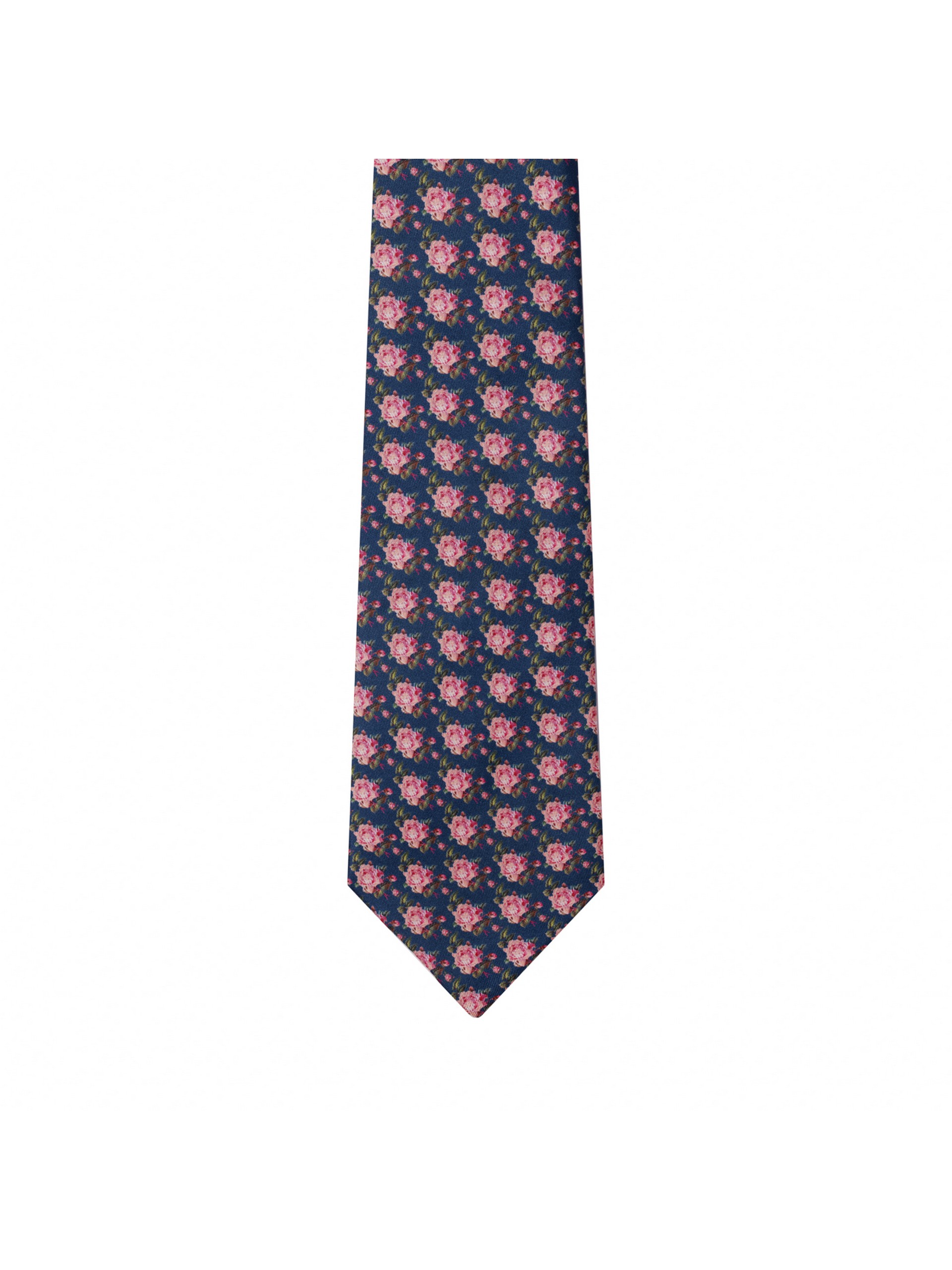 ROSE TIE  BLUE SILK