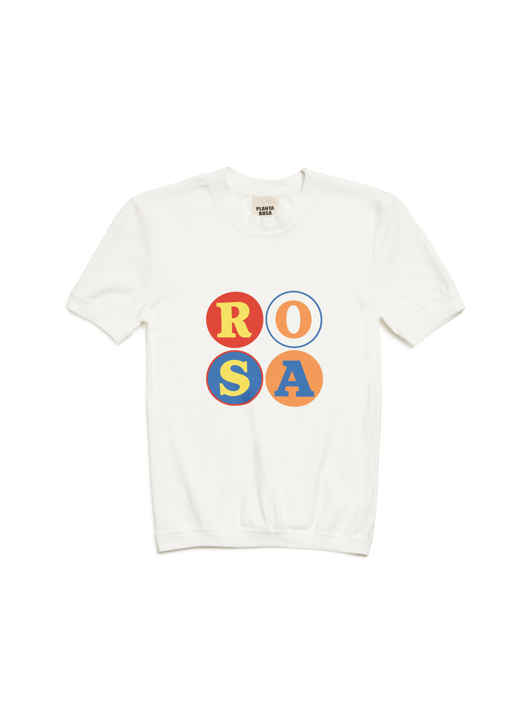 SLIM FIT ROUND LETTERS T-SHIRT 185-VANILLA