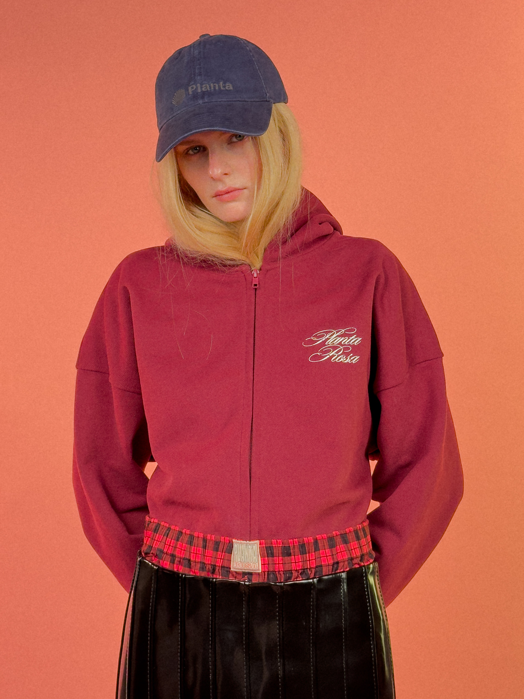 ITALIC-POCKET ZIP HOODIE