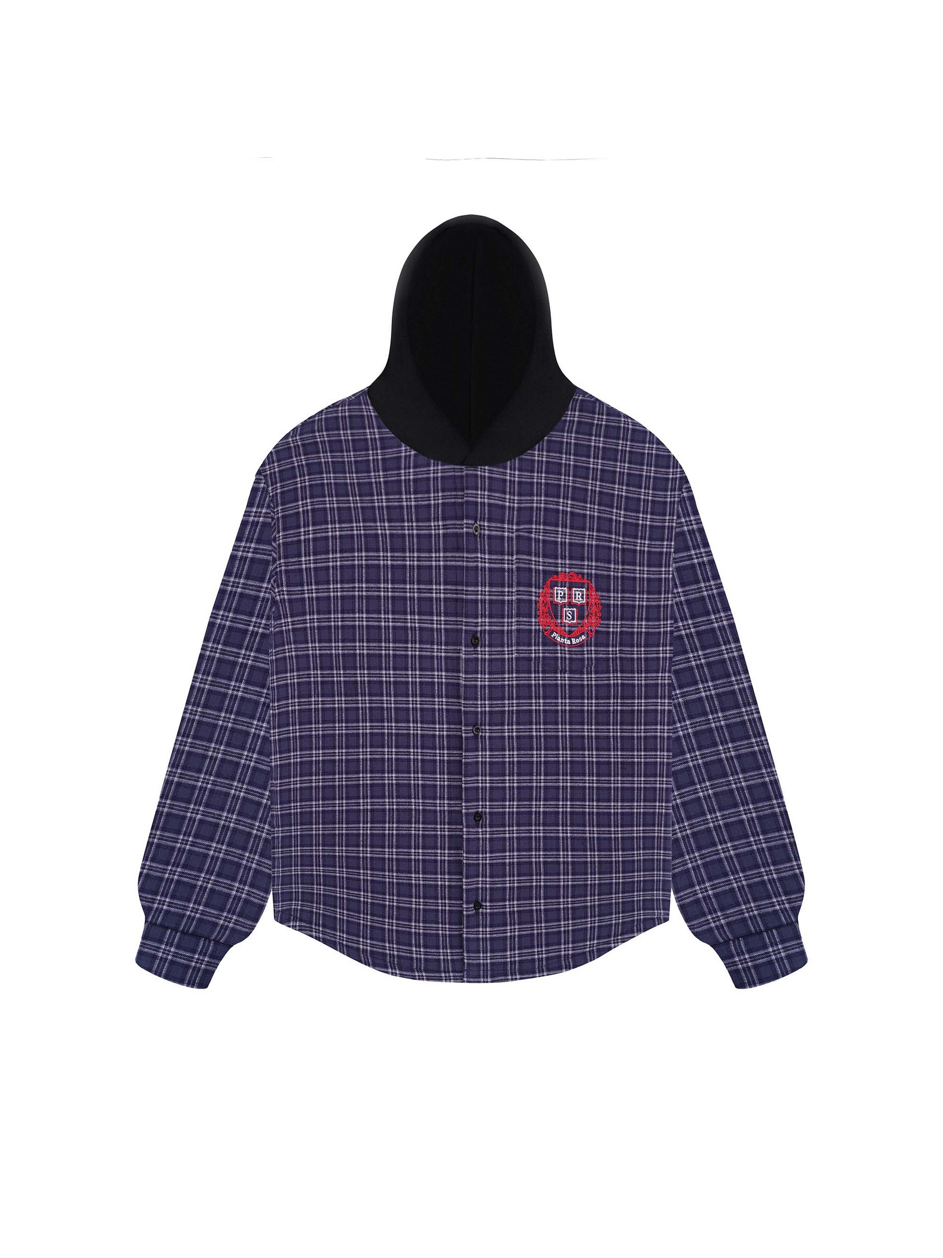 TATTERSALL SHIRT DEEPBLUE - BLACK HOOD