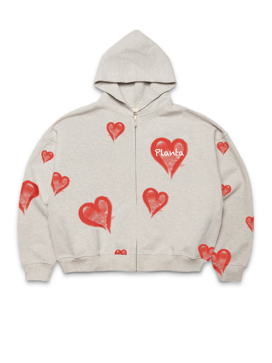HEART-VILLE  ZIP HOODIE 470-VANILLAGREY VELVET