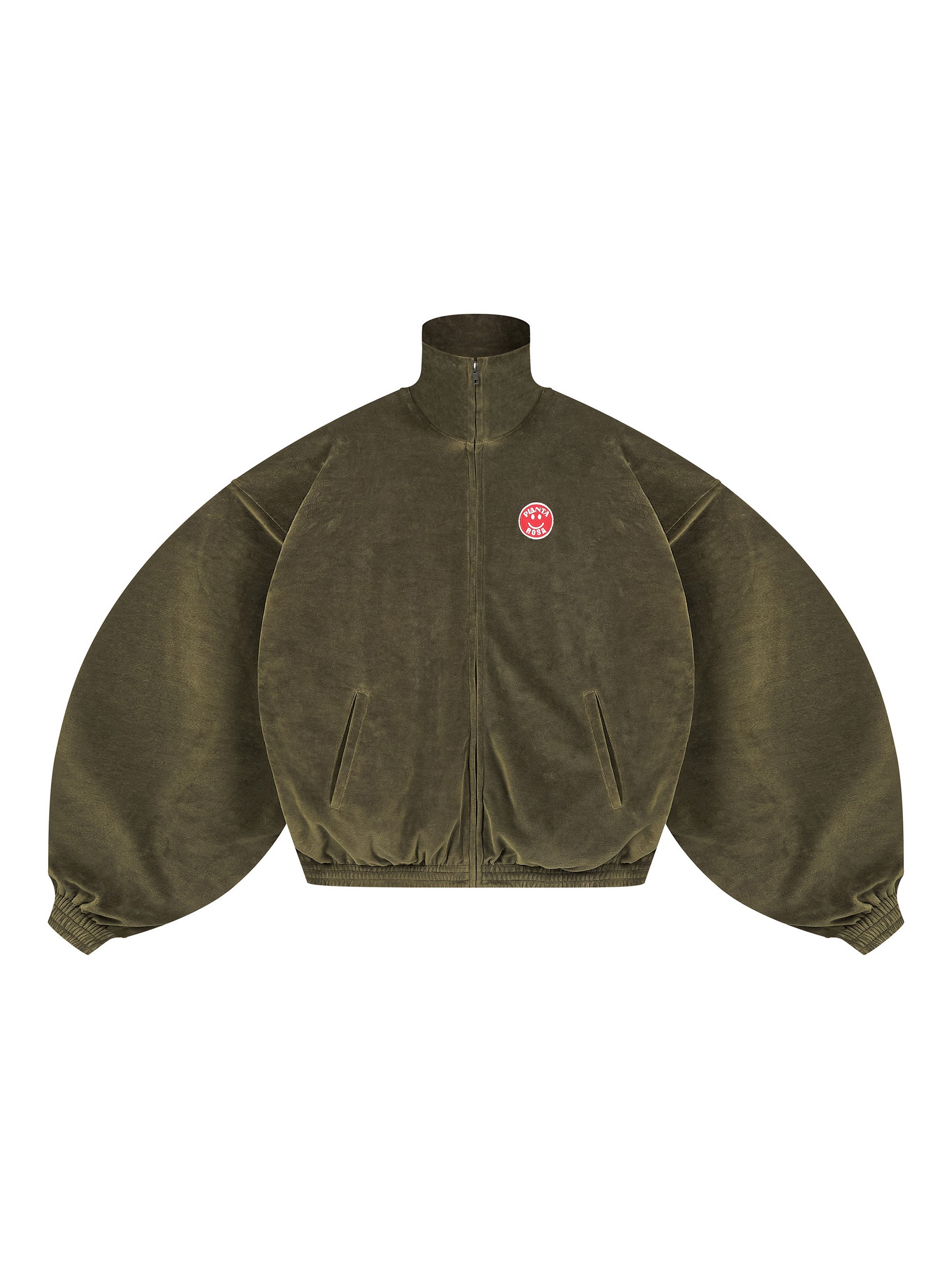 TRACK JACKET SMILE - KHAKI  VELOURS