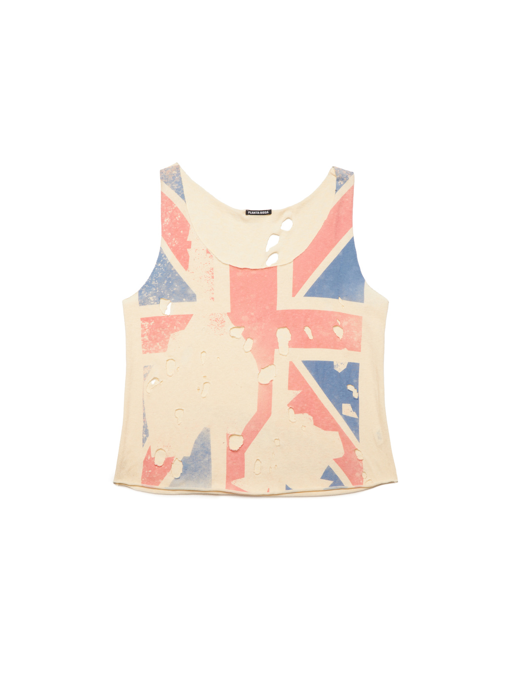 DISTRESS FLAG  TANK TOP - VANILLA