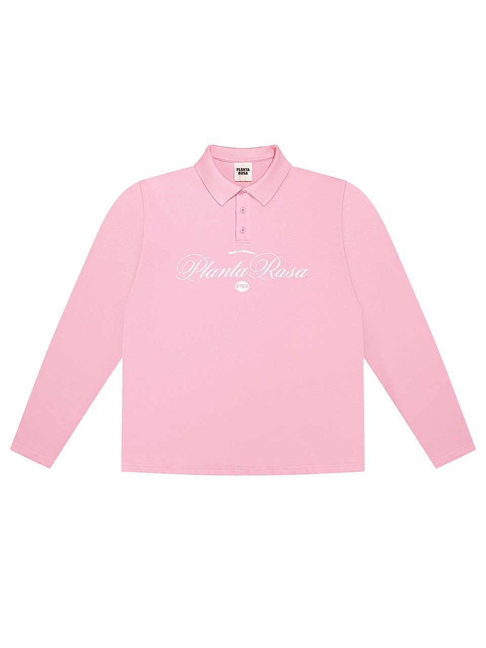 ITALIC-WHITE  POLO LONG SLEEVE  220-PINK