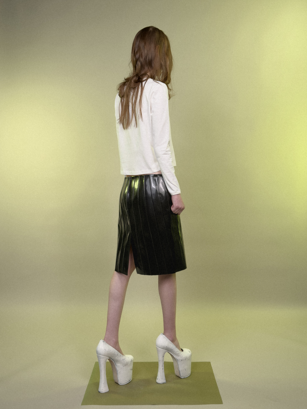 VINYL LEATHER SKIRT