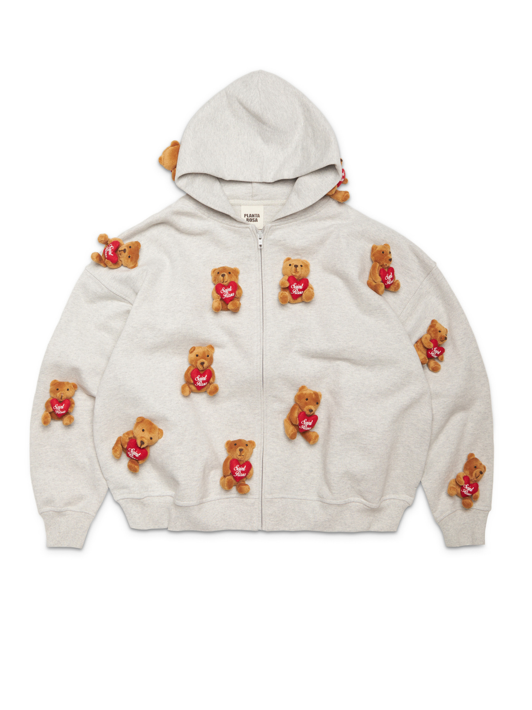 TEDDYBEAR  ZIP HOODIE 470-VANILLAGREY VELVET