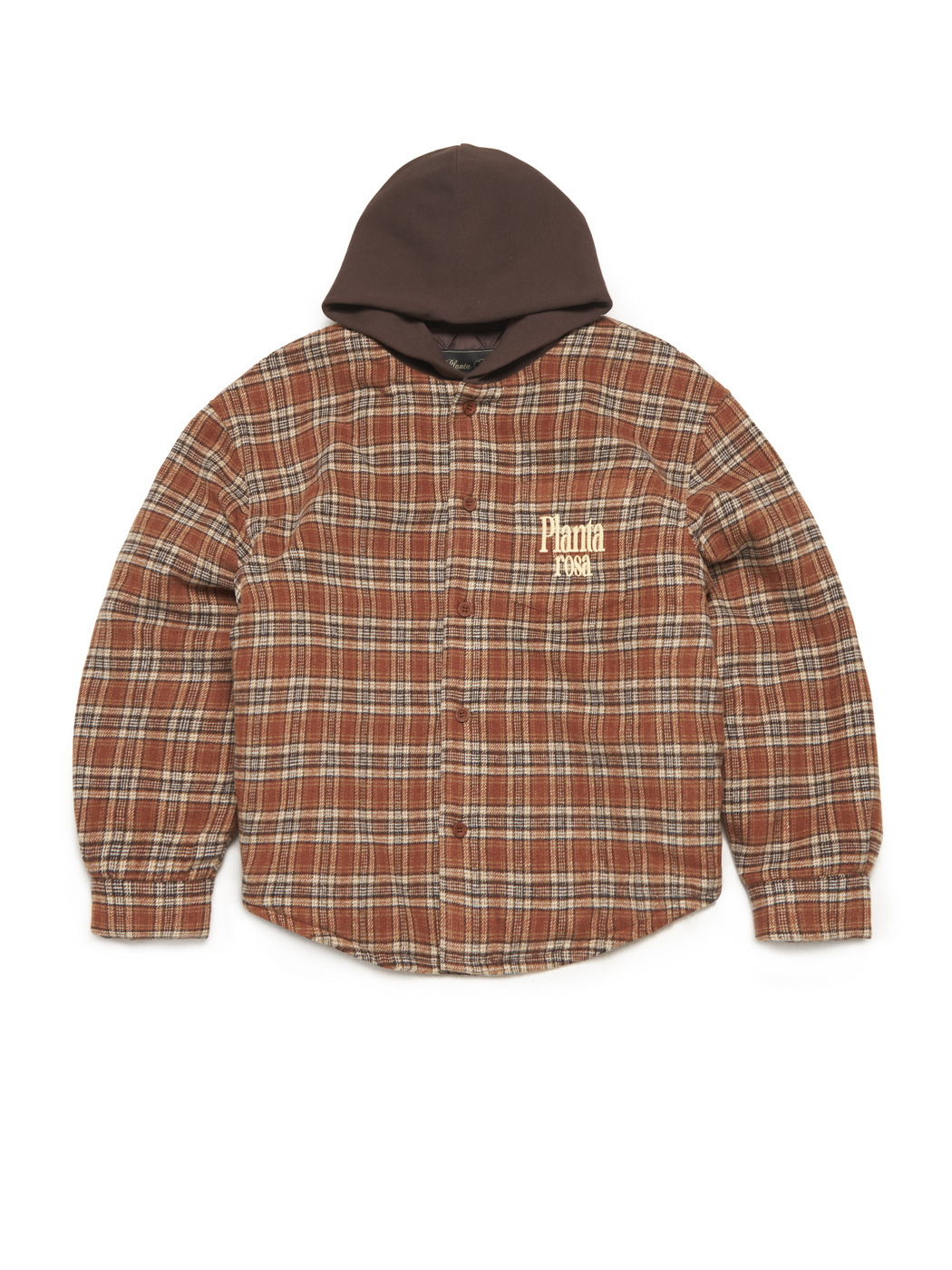 BOLD TATTERSALL SHIRT -  BROWN HOOD