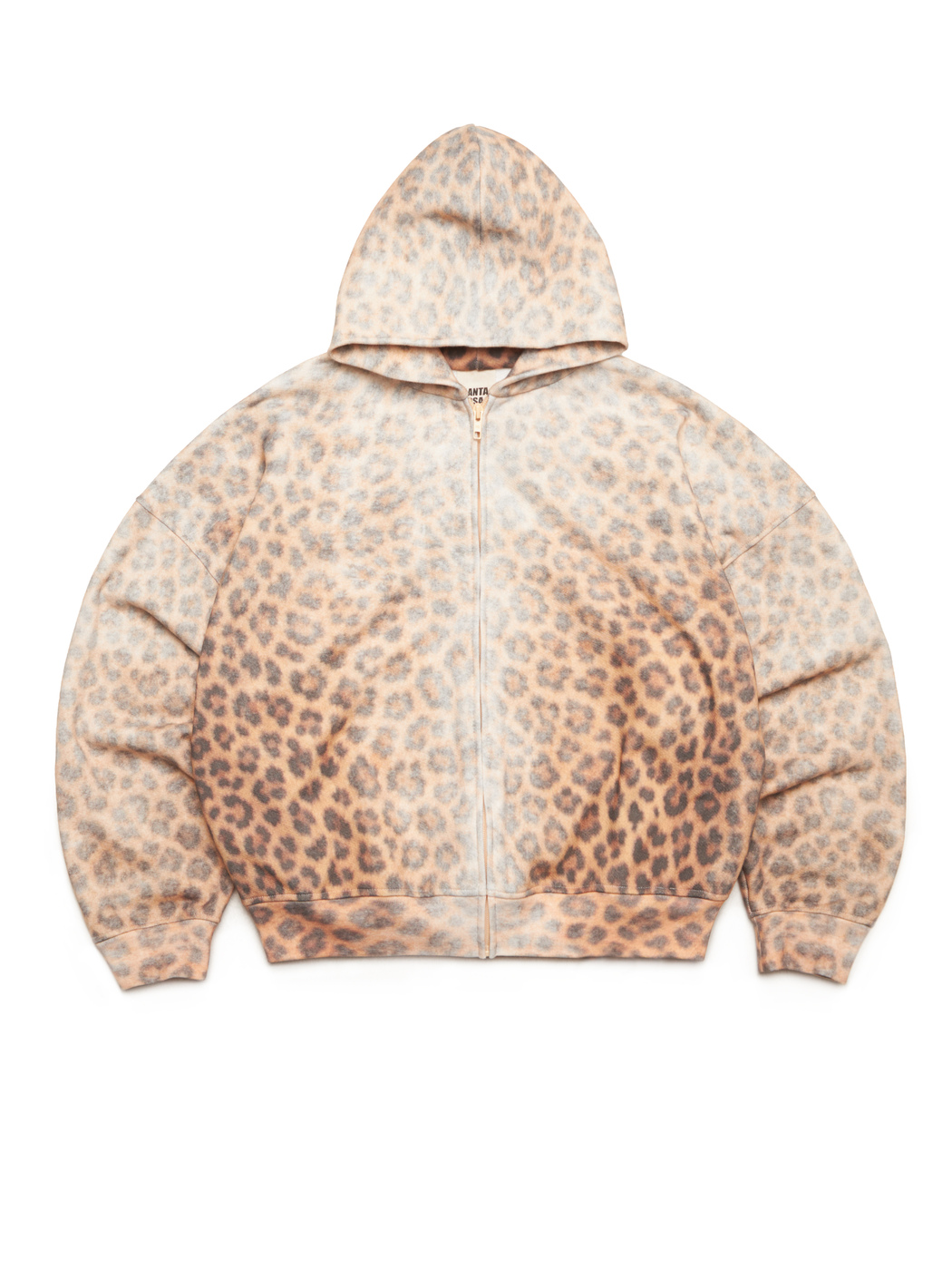 LEO-PATTERN ZIP HOODIE 470-VANILLA VELVET