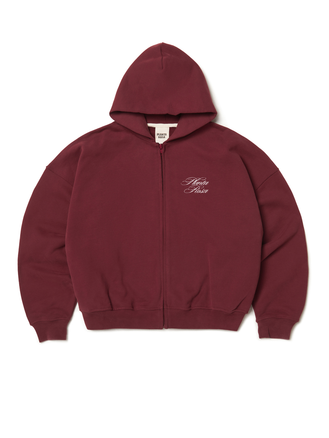 ITALIC-POCKET ZIP HOODIE 470-WINE VELVET
