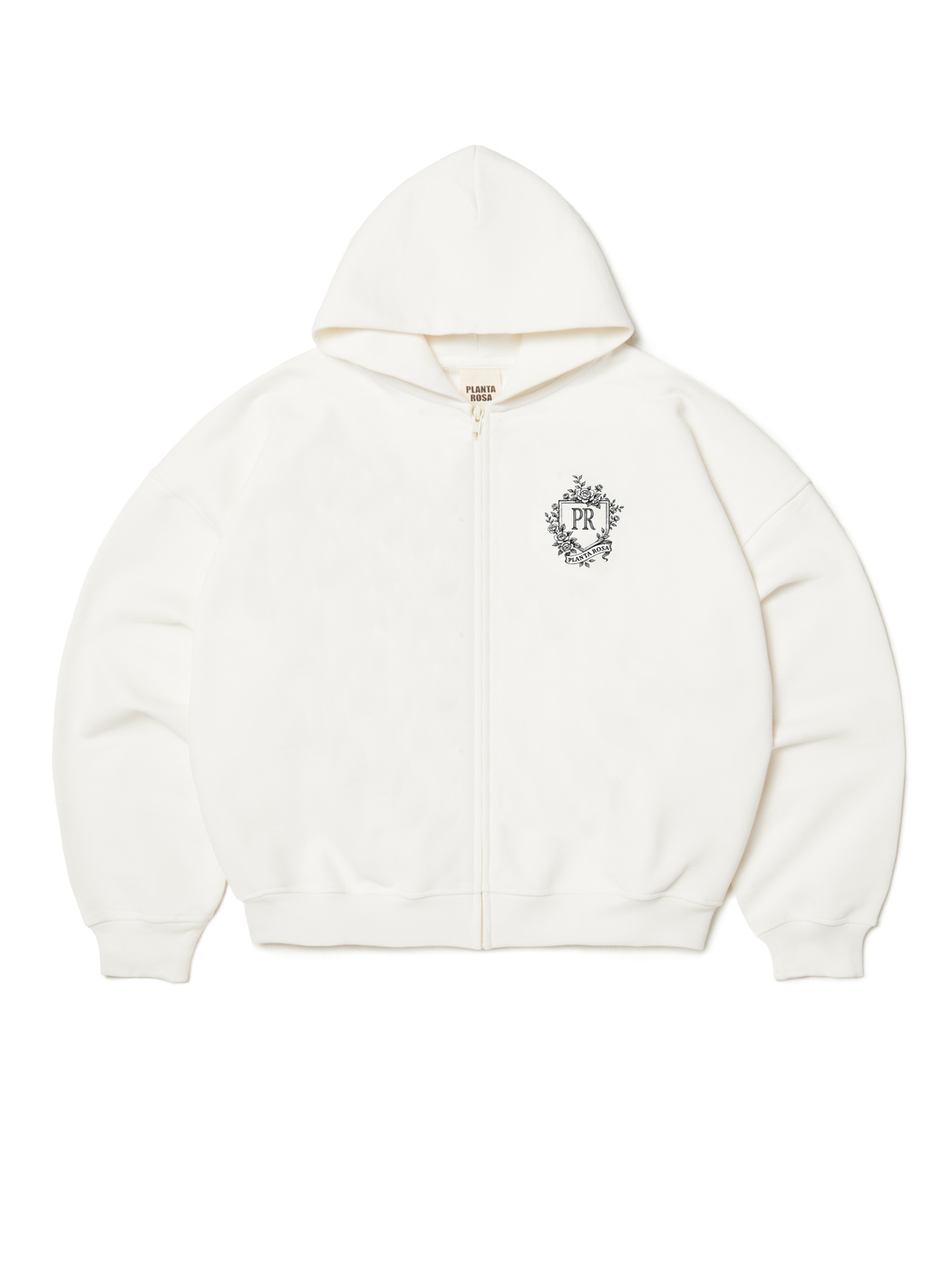 EMBLEM ZIP HOODIE 470-VANILLA VELVET