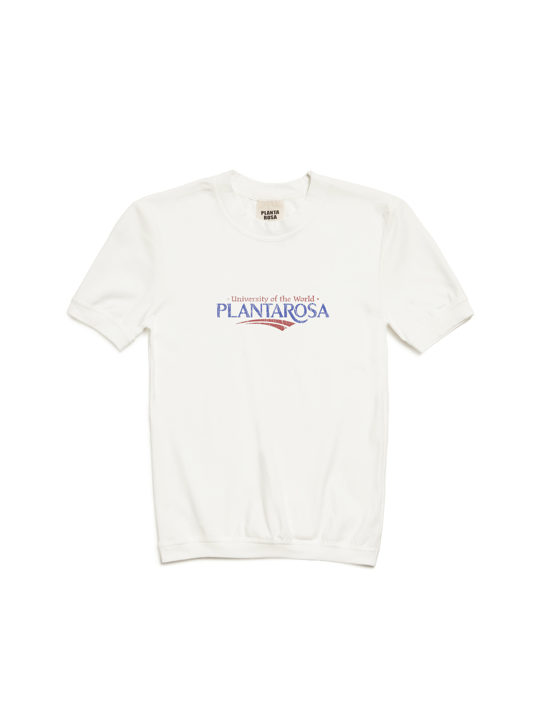 SLIM FIT UNIVERSITY T-SHIRT 185-VANILLA