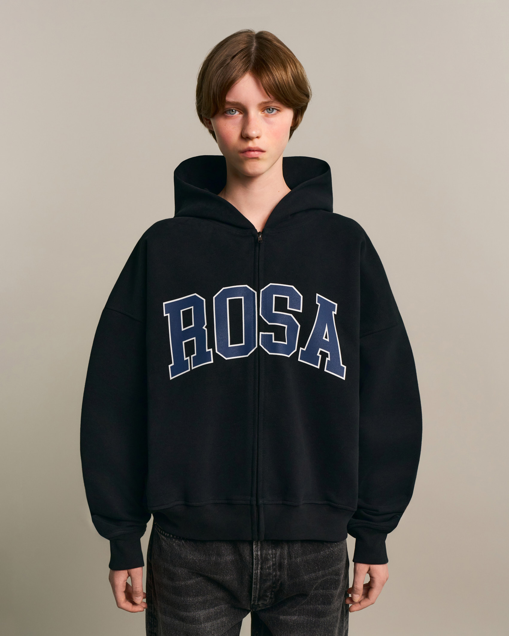 COLLEGE-ROSA ZIP HOODIE