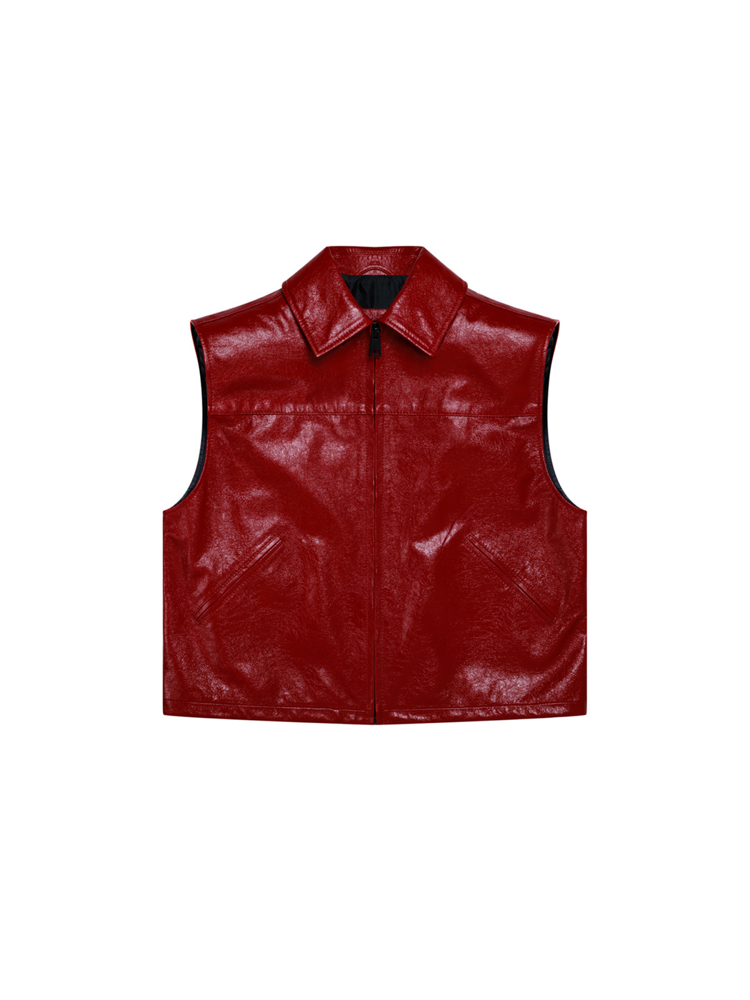 LEATHER VEST - RED
