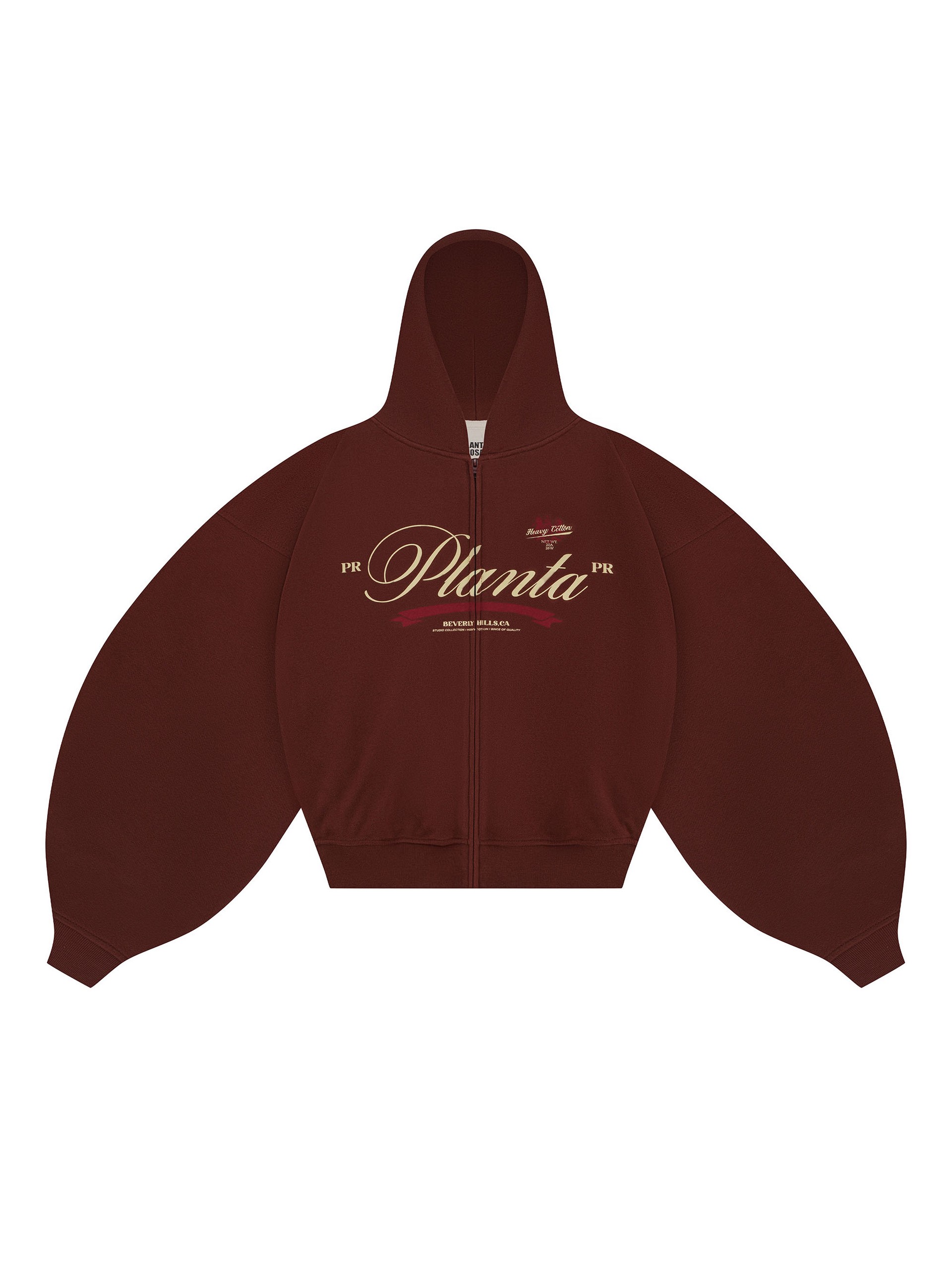 ITALIC-BOLD ZIP HOODIE 370-SABLE VELVET