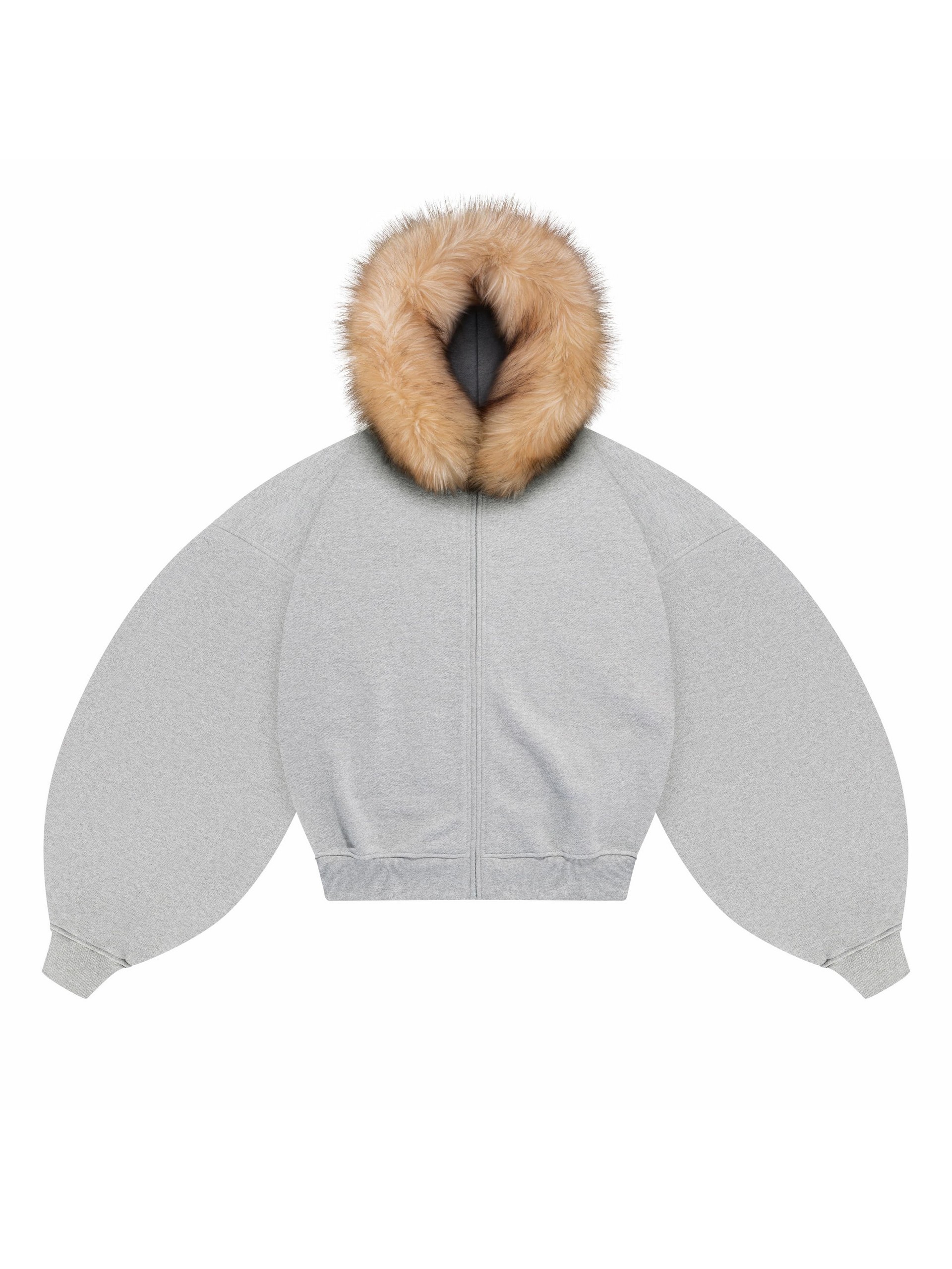 OPYSHKA BISCUIT ZIP HOODIE 470-GREY VELVET