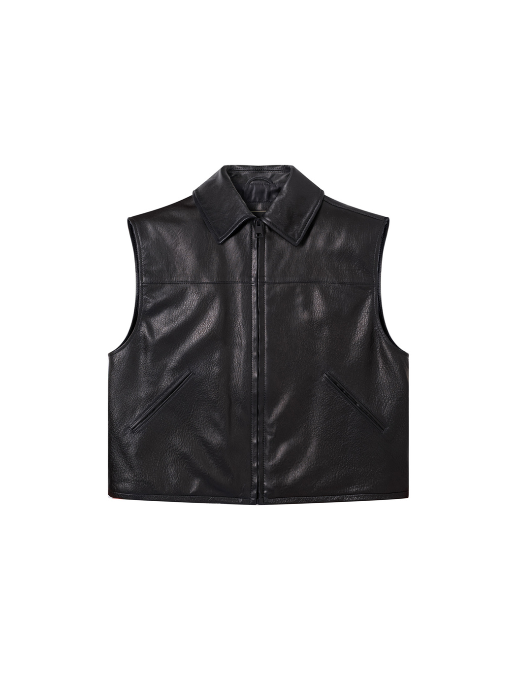 LEATHER VEST - BLACK
