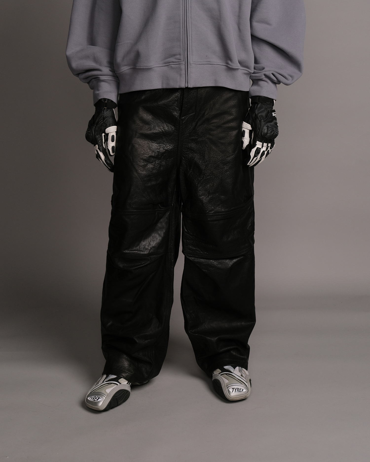 LEATHER CARGO PANTS