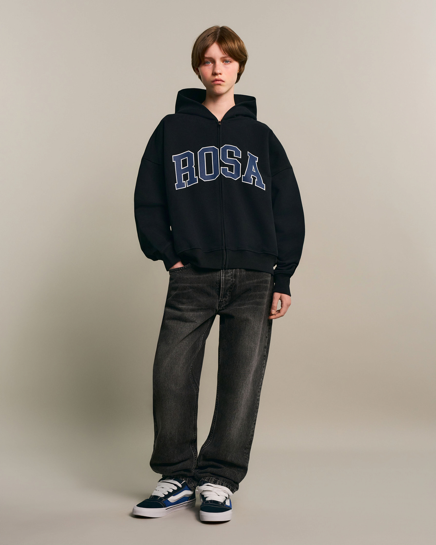 COLLEGE-ROSA ZIP HOODIE