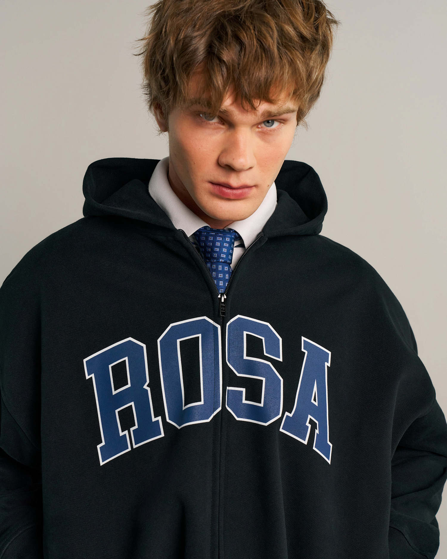 COLLEGE-ROSA ZIP HOODIE