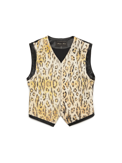 LEATHER VEST LEO-PATTERN