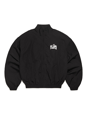 BOLD-ITALIC PUFFER TRACK JACKET - BLACK