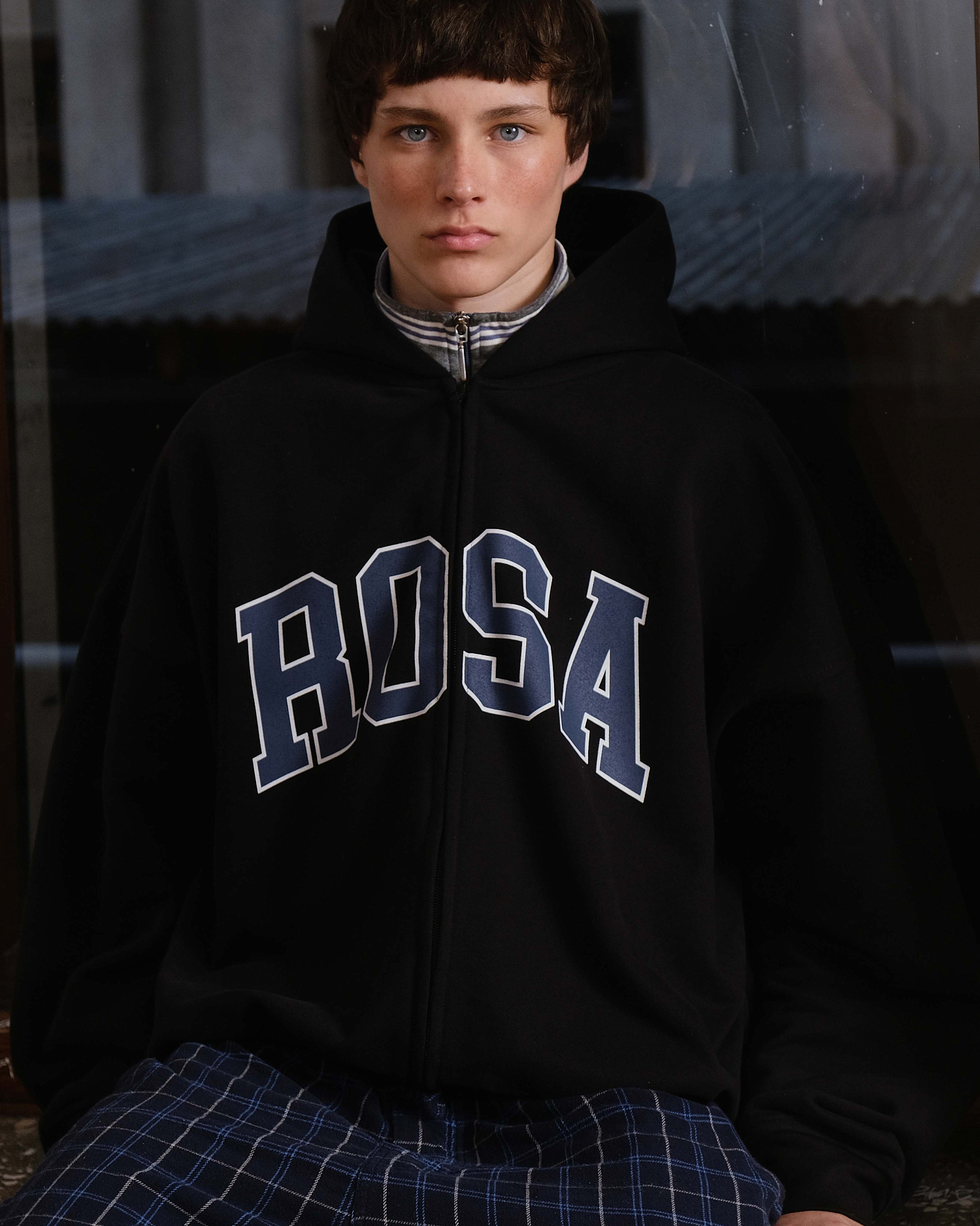 COLLEGE-ROSA ZIP HOODIE