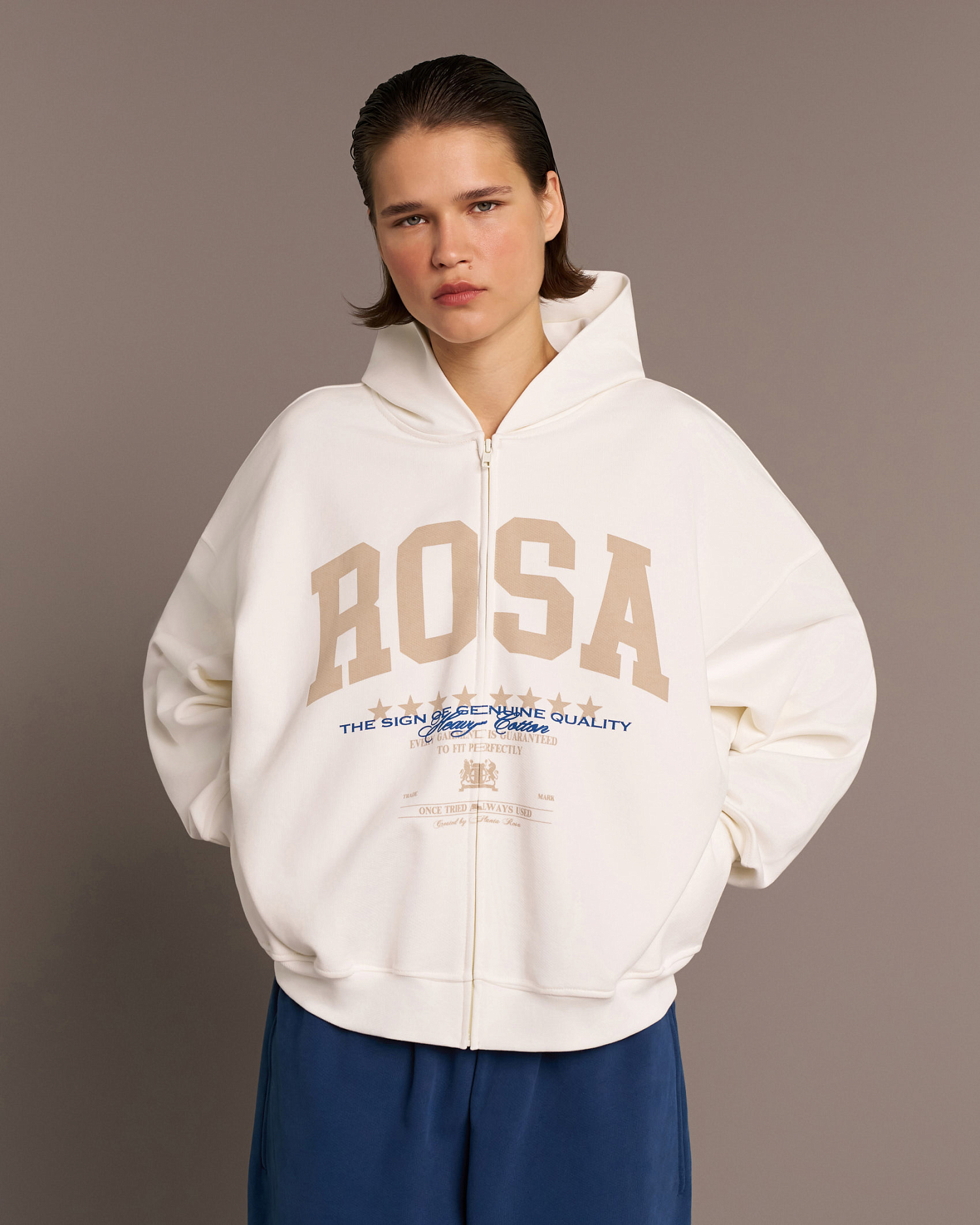 COLLEGE-ROSA  ZIP HOODIE