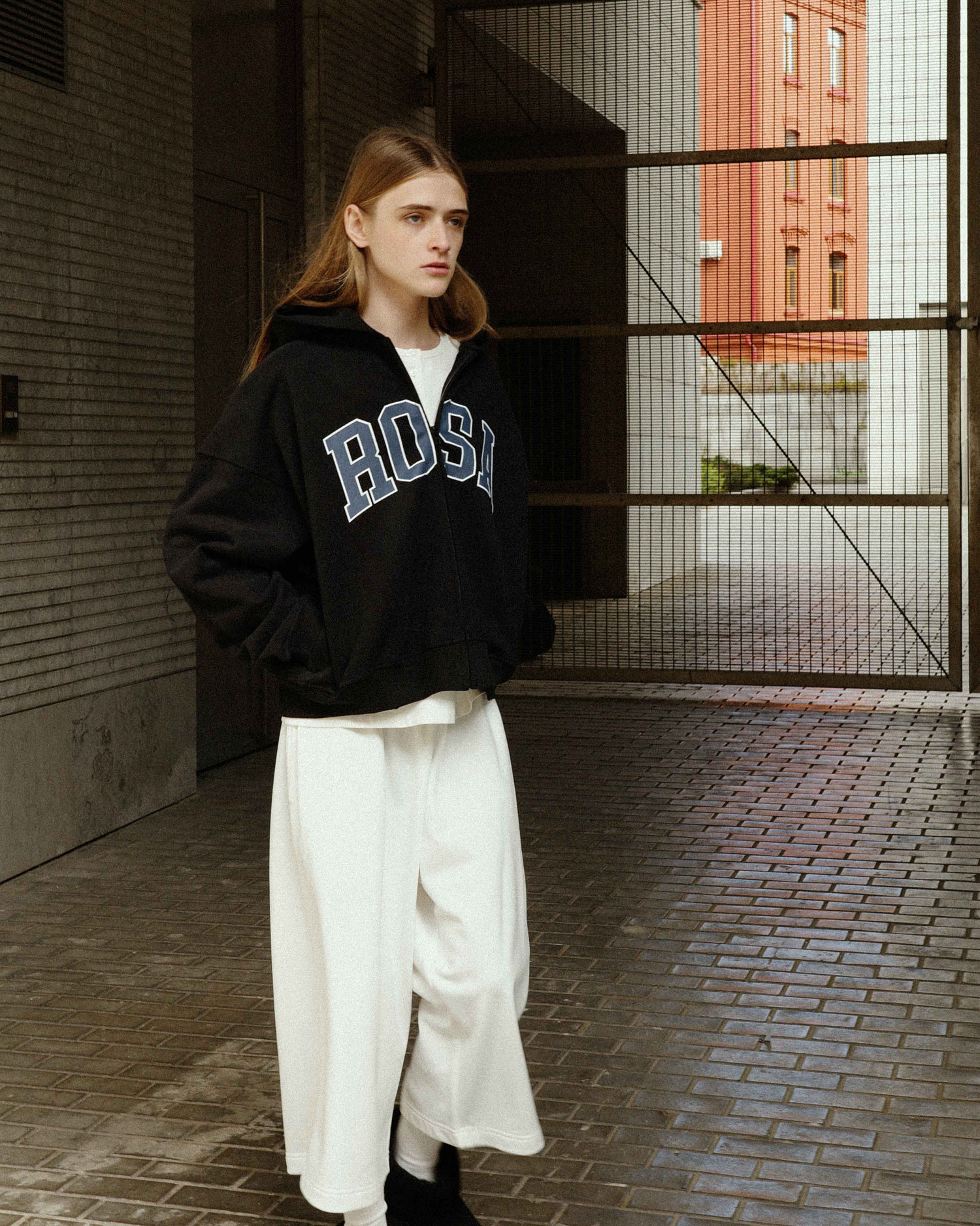 COLLEGE-ROSA ZIP HOODIE