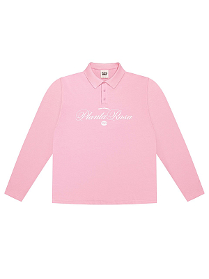 ITALIC-WHITE  POLO LONG SLEEVE  220-PINK