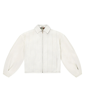 A-LEATHER JACKET - WHITE 