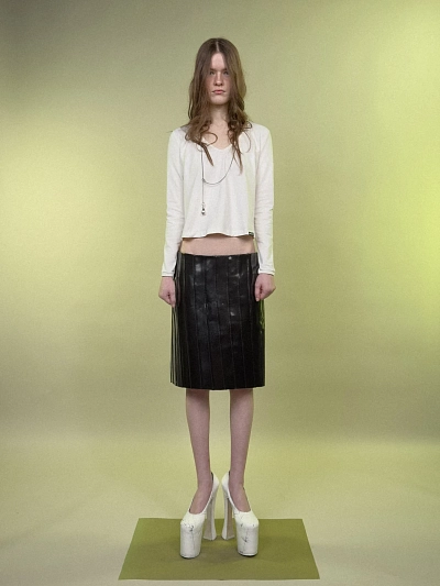 VINYL LEATHER SKIRT