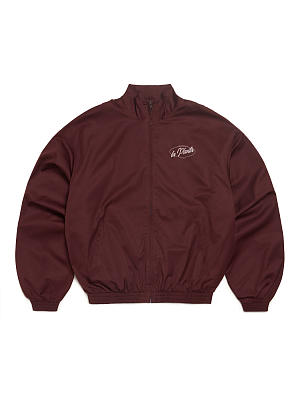 BOLD-ITALIC PUFFER TRACK JACKET - BURGUNDY
