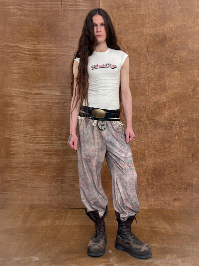 FLOWER-PATTERN PANTS