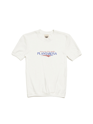 SLIM FIT UNIVERSITY T-SHIRT 185-VANILLA