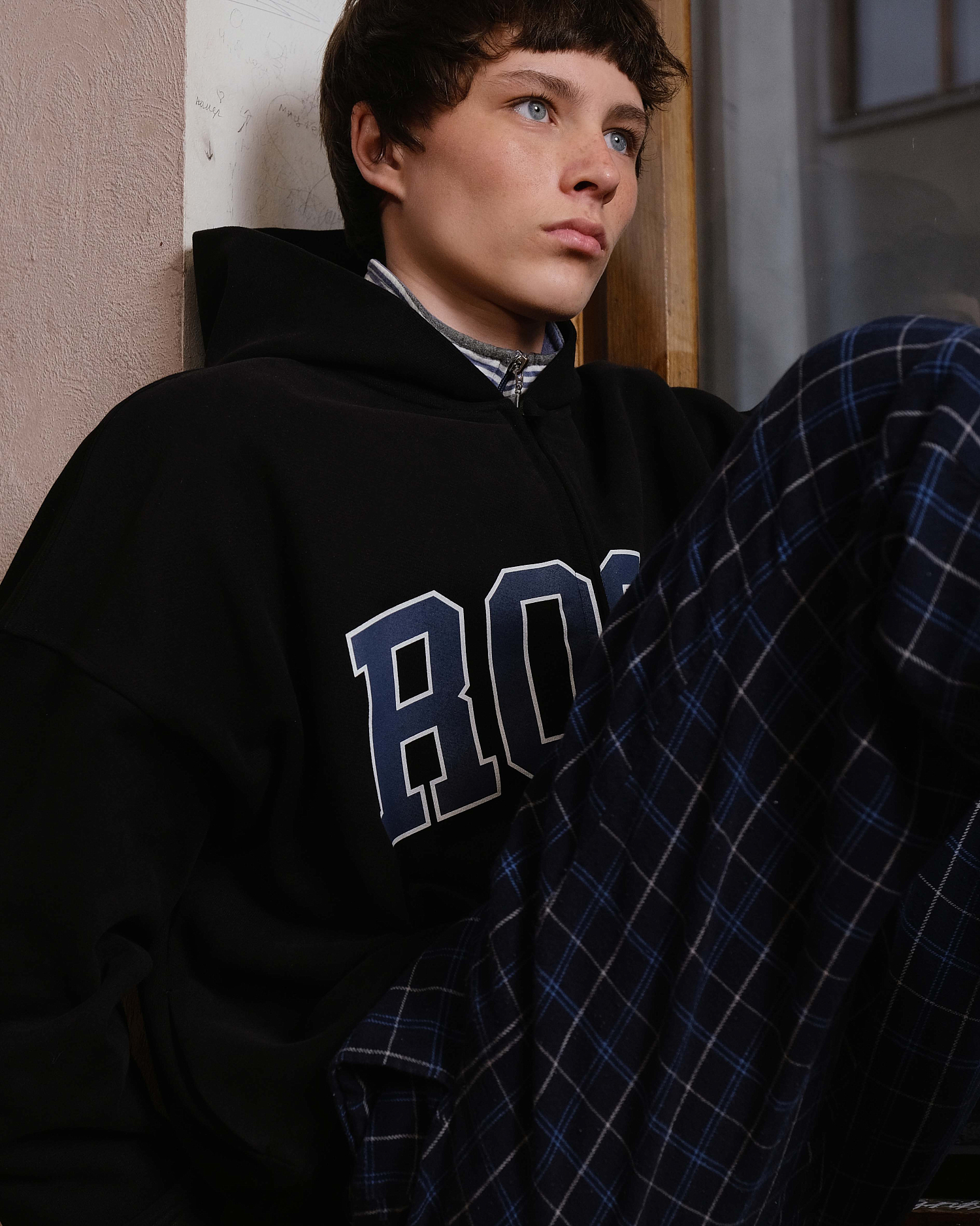 COLLEGE-ROSA ZIP HOODIE