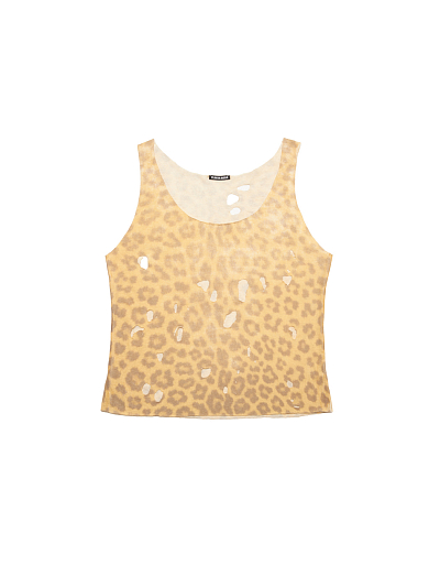 LEOPARD DISTRESS TOP