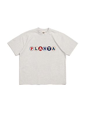 ROUND-LETTERS T-SHIRT 220-VANILLAGREY VELVET