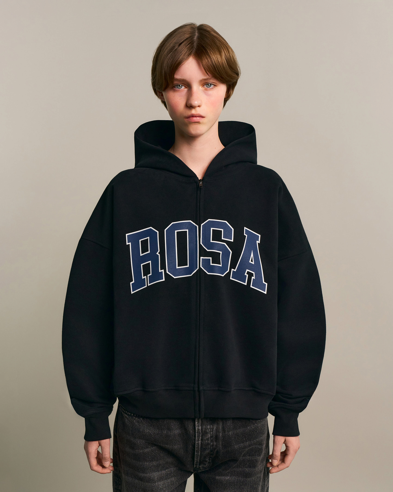 COLLEGE-ROSA ZIP HOODIE