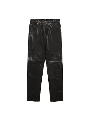LEATHER PANTS FS -  BLACK